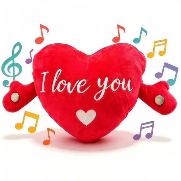 LHYXU New Interactive Music Plush Toy, Stuffed Doll Fruit Shape Happy Interaction Touch Sensitive The Perfect Gift For Birthdays Easter Halloween Christmas Valentine's Day(Heart)