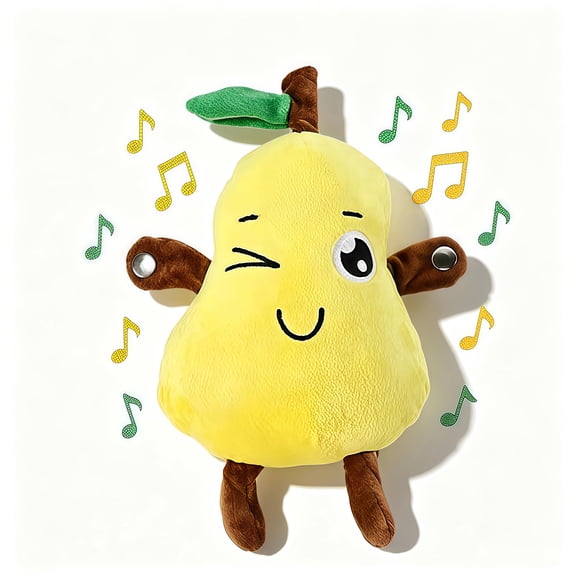 LHYXU New Interactive Music Plush Toy, Stuffed Doll Fruit Shape Happy Interaction Touch Sensitive The Perfect Gift For Birthdays Easter Halloween Christmas Valentine's Day(Pear)