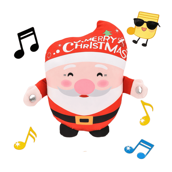 LHYXU New Interactive Music Plush Toy, Stuffed Doll Fruit Shape Happy Interaction Touch Sensitive The Perfect Gift For Birthdays Easter Halloween Christmas Valentine's Day(SantaClaus)