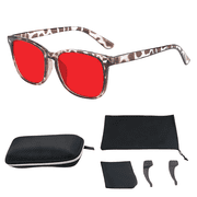 LHYXU Mens Womens 99.9% Blue Light Blocking Red Lens Anti Fatigue and Eye Strain Computer Glasses for Gaming 1 Pair