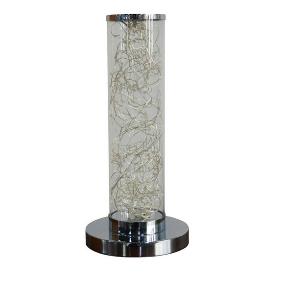 LHYY 13-Inch Exposed Rope LED Minari Clear Column Floor Lamp