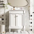thumbnail image 1 of LHYY 24''Bathroom Vanity with Top Sink,2-Tier Modern Bathroom Storage Cabinet,Single Sink Bathroom Vanity,Large Storage Shelves, 1 of 12