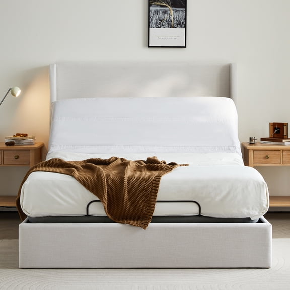 LHYY 4.0 Ergonomic Queen Size Adjustable Bed Frame,Adjustable Bed Base with Head and Foot Incline,Electric Base w/Wireless Remote Control,Massager