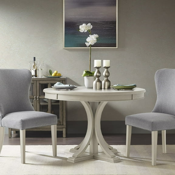 LHYY 44"Round Dining Table,Solid Wood Finish Classic Design For Dining room,Antique Cream