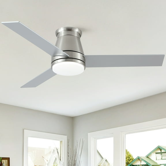 LHYY 48"Bruched Nickel Lowe Profile Ceiling Fan with Light
