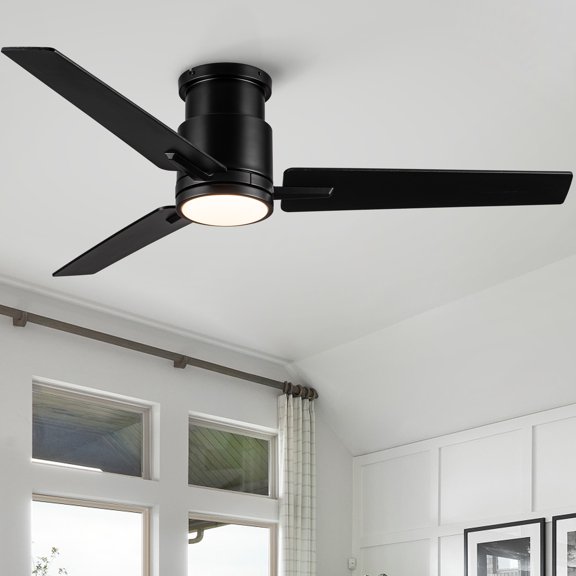 LHYY 52"Black Lowe Profile Ceiling Fan with Light