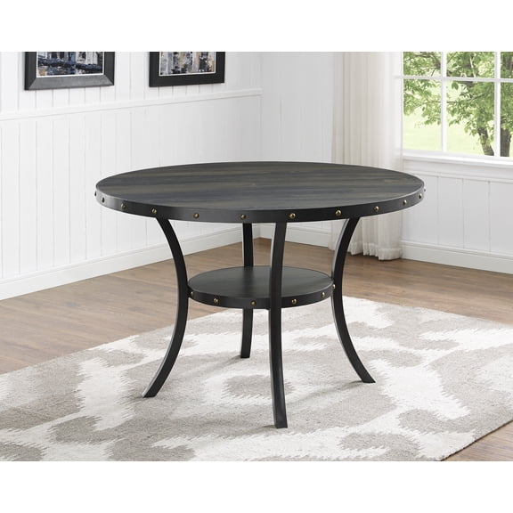 LHYY Biony Dining Collection Espresso Wood Railhead Dining Table