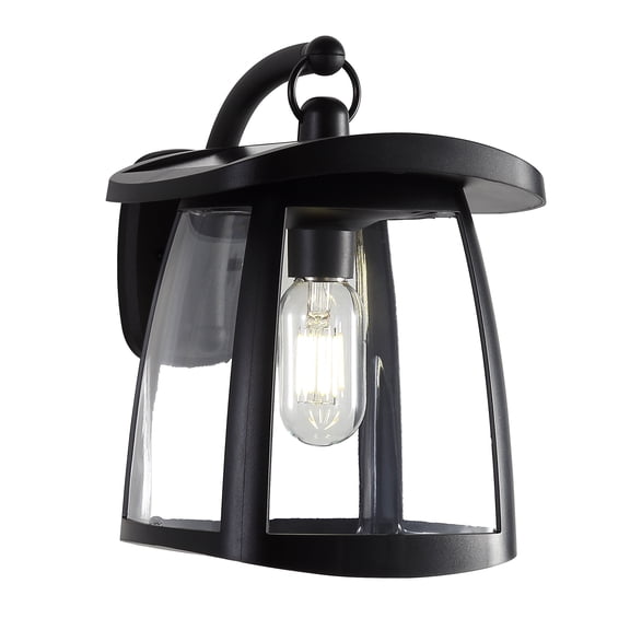 LHYY Black IP54 Waterproof Solar Wall Lanterns,4 Lighting Modes with Button Control,Outdoor Hanging Lights with 2 Solar Panels