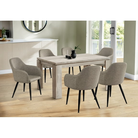 LHYY Dining Table,60"Rectangular,Kitchen,Dining Room,Beige Laminate,Contemporary,Modern