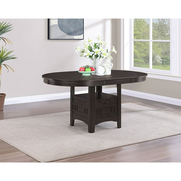 LHYY Espresso Oval Extension Leaf Dining Table