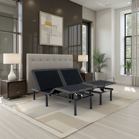 LHYY King Size Flex Top Quick Assembly Adjustable Bed Frame with Voice Activated Controls