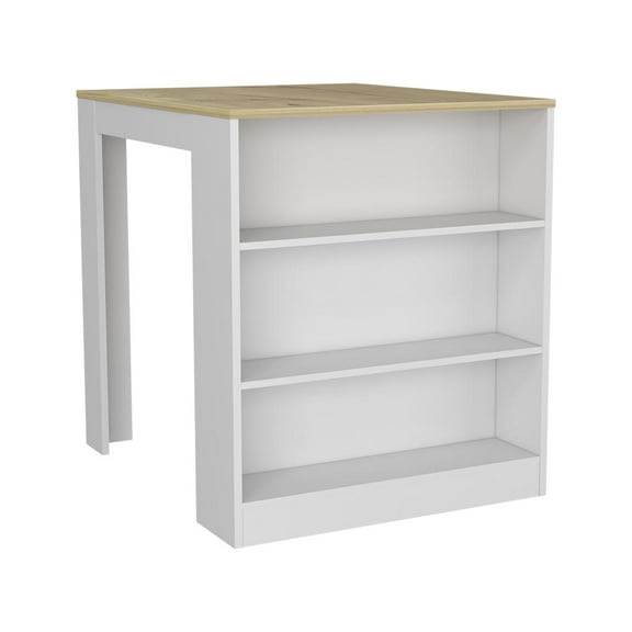 LHYY Kitchen Counter Dining Table Toledo,Kitchen,White/Light Oak