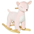 thumbnail image 1 of LHYY Plush Ride-On Rocking Horse Deer-shaped Plush Toy Rocker with Realistic Sounds for 36-72 Months Pink, 1 of 10
