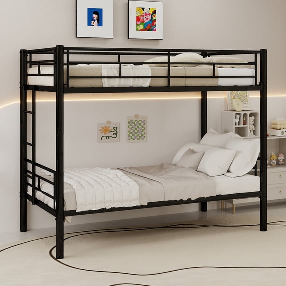 LHYY Twin Over Twin Metal Bunk Bed for ,Metal Structure Bedframe with ...