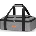 thumbnail image 1 of LHZK Insulated Casserole Carrier for Hot or Cold Food, with Upgrade Compartment for Fixing Campping Cutlery, Lasagna Holder Tote for Potluck Parties, Picnic, Fits 11 x 15 or 9 x 13 Baking Dish (Grey), 1 of 6