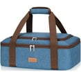 thumbnail image 1 of LHZK Insulated Casserole Carrier for Hot or Cold Food, with Upgrade Compartment for Fixing Campping Cutlery, Lasagna Holder Tote for Potluck Parties, Picnic, Fits 11 x 15 or 9 x 13 Baking Dish (Blue), 1 of 6