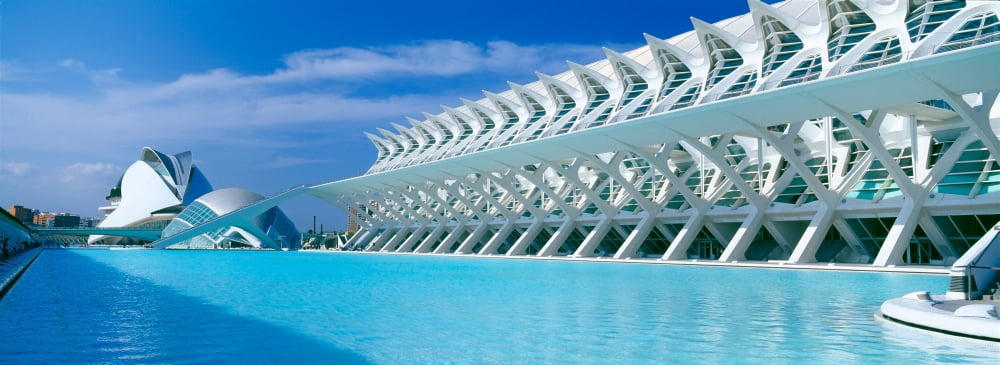 LHemisferic Planetarium and El Palau De Les Arts Reina Sofia Ciutat De Les Arts I Les Ciencies Valencia Spain Canvas Art - Panoramic Images (27 x 9)