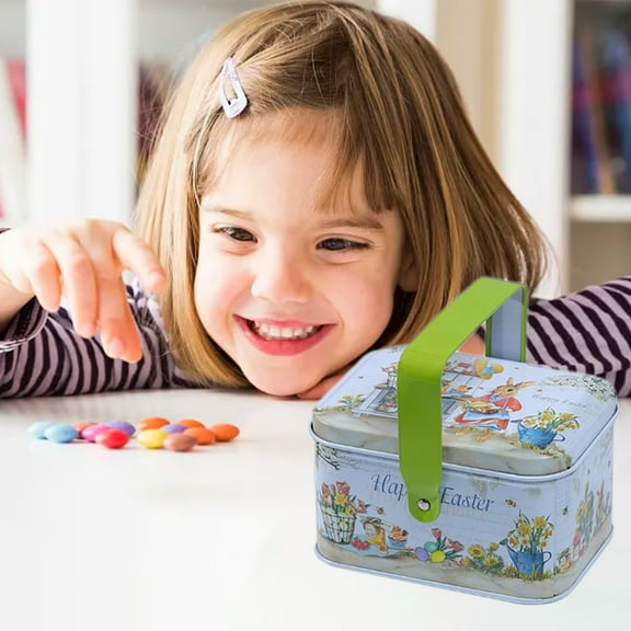 2025 New Christmas Tin Box Portable Gift Ingenious Packaging Box Children's Snacks Candy Novel Easter Design
