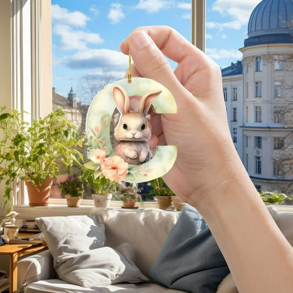 LIAMOBONDOPOLISE 2025 New Easter Acrylic 26 Letter Pendant Home Acrylic Letter Decoration Pendant Novel Easter Design