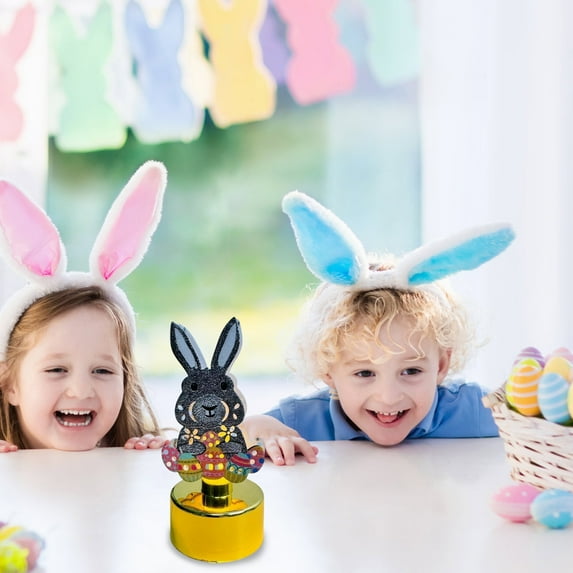 2025 New Happy Easter Eggs Bunny Cute Colorful Eggs Inserted In Night Night Lights Holiday Desktop Glowing Ornament Home Decoration Novel Easter Design