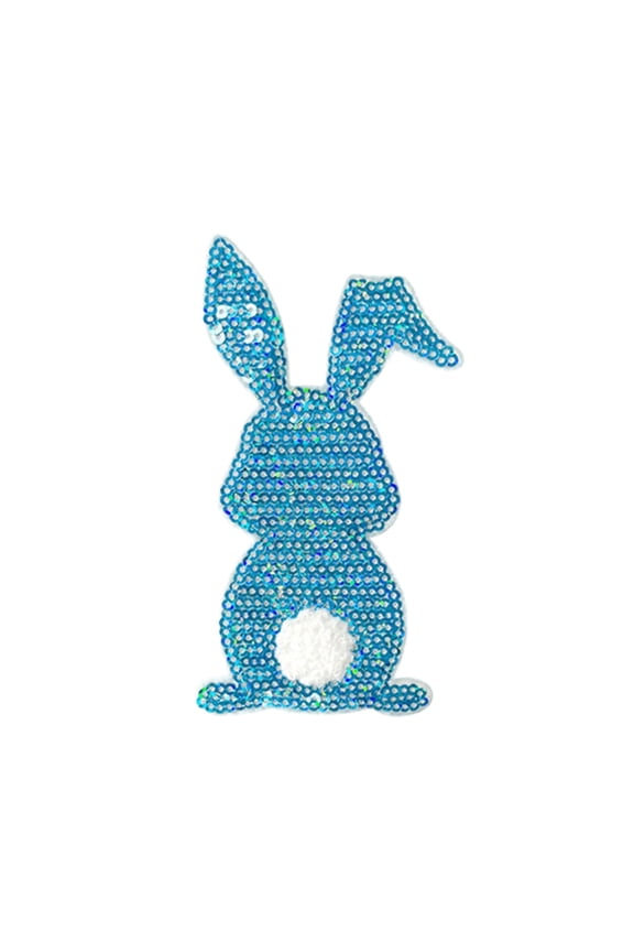 E 2025 New Iron Patches Glitter Sweatshirt Side Bow Embroidered Patch Cute Sequin Applique Sew Fabric Patches Shiny DIY Decorative Accessories Lovely For Girls Wome Novel Easter Design