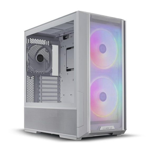 LIAN LI LANCOOL 216RW White Steel / Tempered Glass ATX Mid Tower Computer Case ,2x 16 cm ARGB Fans Included ----LANCOOL 216RW