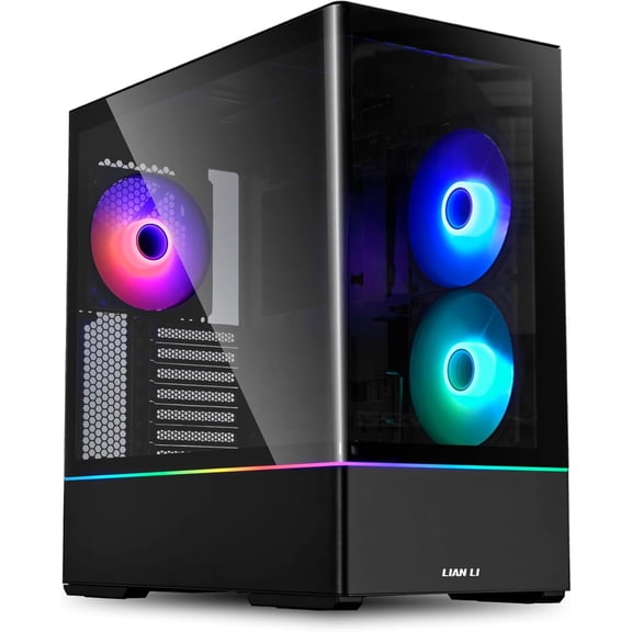 LIAN LI Mid-Tower ATX PC Case, 3 x 140mm ARGB Fans, Chassis with Front & Side Tempered Glass Panels, Liquid Cooling Ready, Gaming Computer (CG237 RGB - -Black)