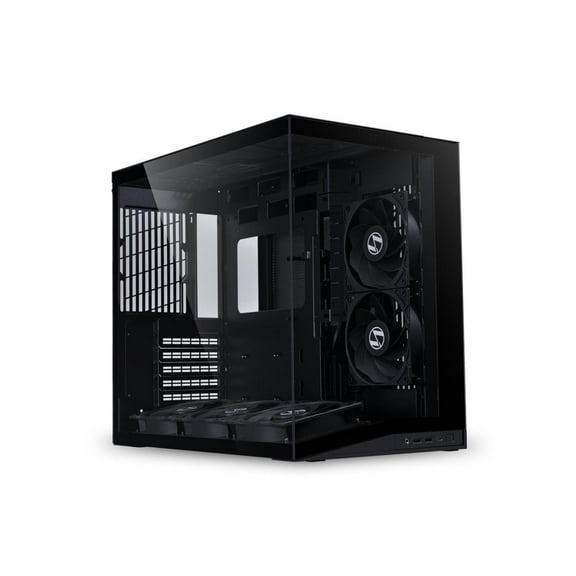 LIAN LI O11D MINI V2 Flow | Compact ATX Mid-Tower Airflow Computer Case | Panoramic View | High-Performance Airflow | Includes 5 x 120mm Reverse Blade Fans | Cable Management | Black  (O11DMIV2FX)