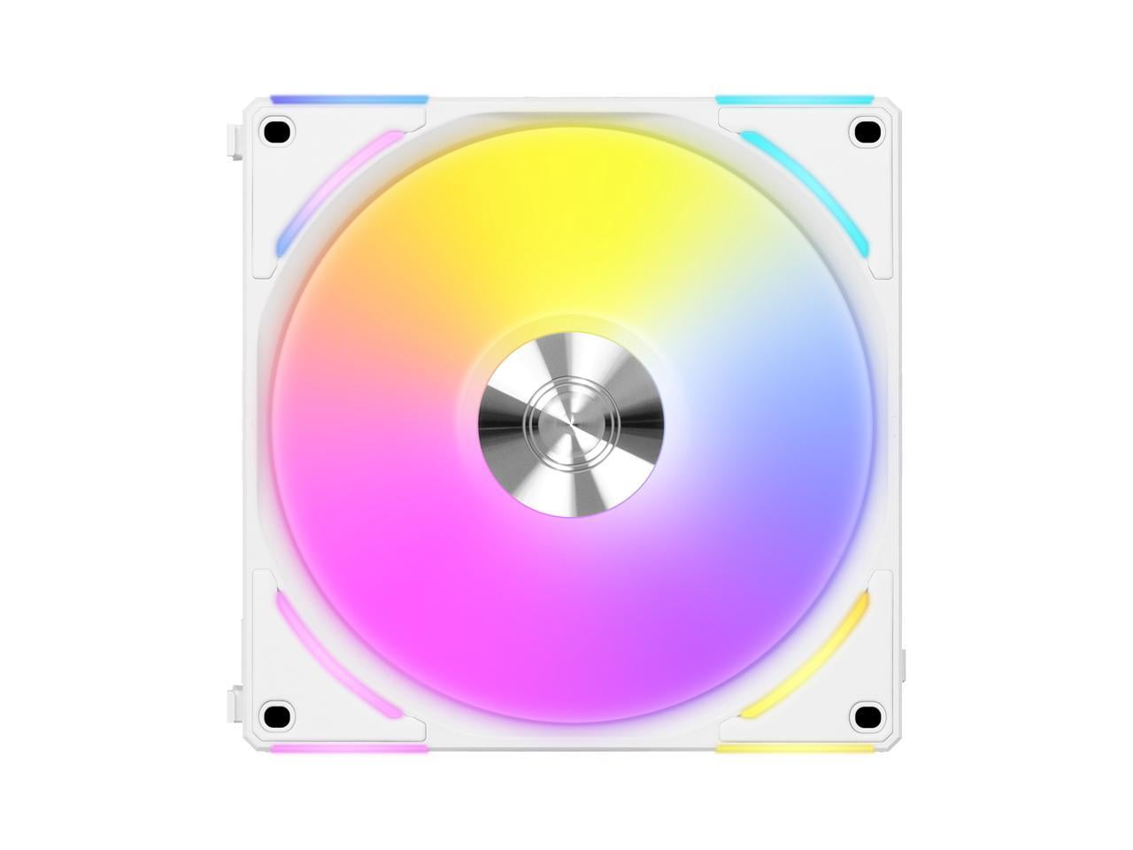 Lian Li UNI Fan SL140 Double Pack White - 140mm ARGB PWM Daisy-Chain Fans With Controller