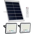 thumbnail image 1 of LIANGCHEN 2 Pack 100W LED Solar Flood Lights Outdoor with Remote Dusk to Dawn Solar Security Street Light Waterproof IP67 for Fence Garden Pool Barn Lawn Flag Pole, 1 of 5