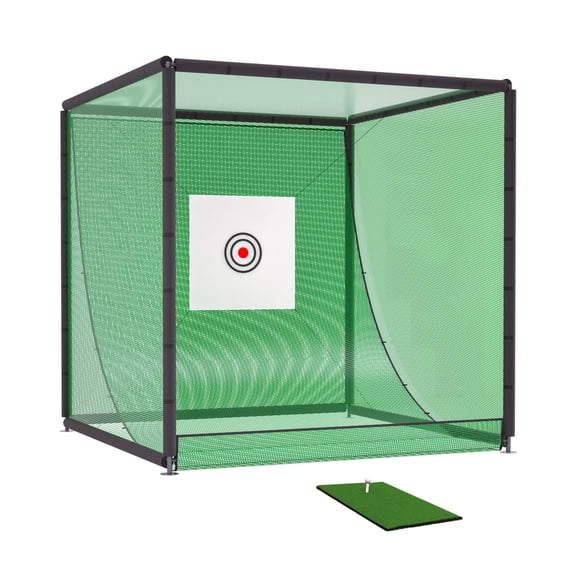 LIANGKA 10x10x10 FT Golf Hitting Net Cage For Backyard And Home Training