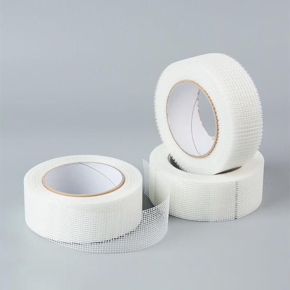 LIANGKA 2 Inch x 295 Ft Self-Adhesive Fiberglass Mesh Tape 9 Mesh Alkali Resistant Crack Resistant Wall Joint Repair Mesh Cloth