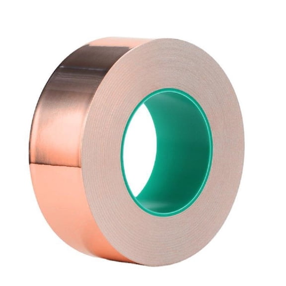 LIANGKA 2 Inch x 65ft Copper Foil Tape High Temperature Resistant EMI Shielding Adhesive Tape for Electrical Repair and Grounding DIY Projects