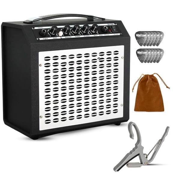 LIANGKA 20W Portable Mini Electric Guitar Amplifier with 6.5 Inch Speaker Aux Input & Headphone Jack