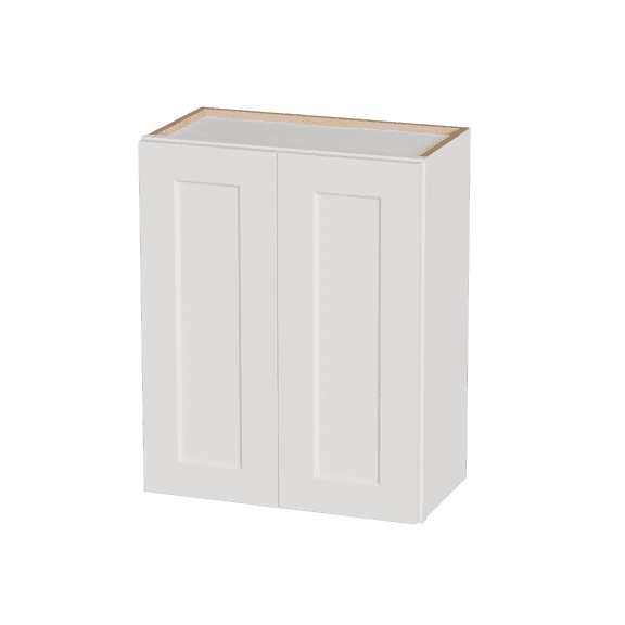 LIANGKA 24 Inch Wall Storage Cabinet White Shaker Design with Soft-Close Doors and Custom Shelving for Kitchen Bathroom Laundry Use