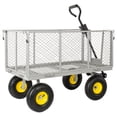 thumbnail image 1 of LIANGKA 3 In 1 Oversized Steel Garden Cart 880lbs Pullable Mesh Metal Utility Cart with Removable Liner Side Panels and Mesh Tray Gray, 1 of 9