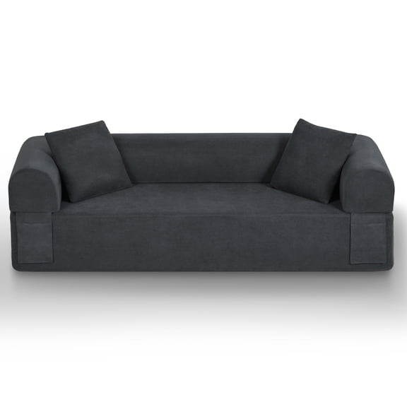 LIANGKA  3Seater Boneless Couch Modern Compact Sofa No Assembly Required for Apartments & Offices