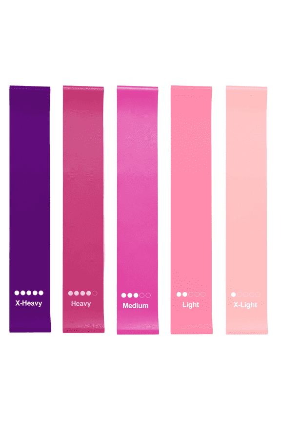 5 Pack TPE Resistance Loop Bands, Multi Level Elastic Exercise Bands for Yoga Fitness Training Pink