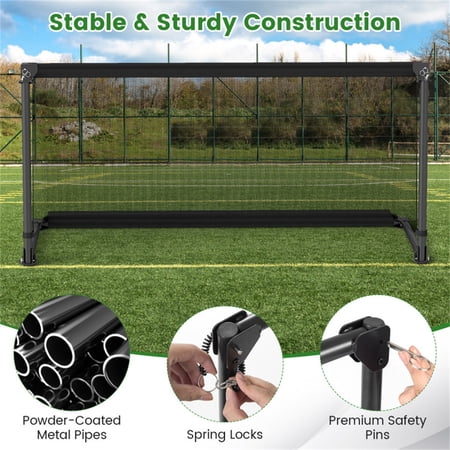 LIANGKA 59 Inch Portable Folding Soccer Goal Heavy Duty Metal Frame Tear Resistant PE Net Black