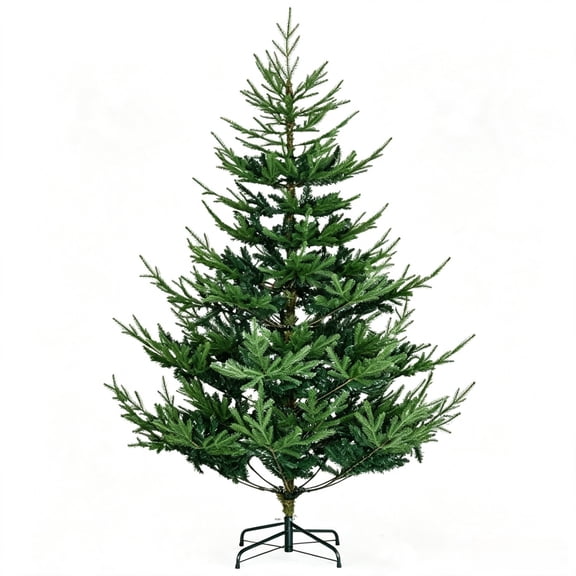LIANGKA 72 Inch Green Nordic Pine Unlit Artificial Christmas Tree 795 Branch Tips Hinged Sectional Xmas Tree with Flame Retardant Branches and Wide Steel Base for Indoor Holiday Decor