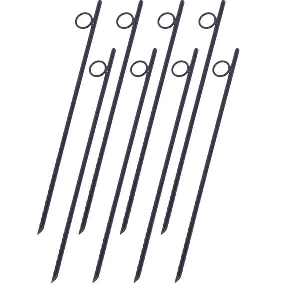 LIANGKA 8 Pack Angled Tip Ground Stakes With 1 Inch Top Loops For Campsite Canopy And Tarp Securing