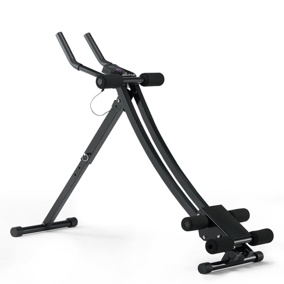 LIANGKA Adjustable AB Workout Machine Heavy Duty Iron Core Abdominal Trainer with 4 Height Levels Foldable Home Gym Ab Crunch Equipment Black
