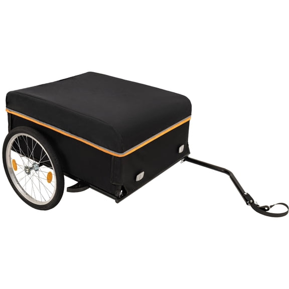 LIANGKA Black Bike Cargo Trailer HeavyDuty Bicycle Wagon Cart Foldable Compact Storage with Universal Hitch