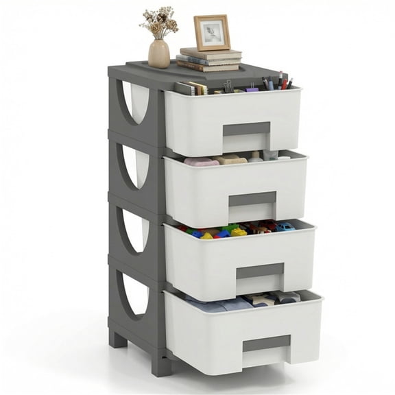 LIANGKA Brown Slim Vertical Compact Storage Cabinet With Dual Pull Wicker Pattern Drawers For Bedroom Bathroom Office