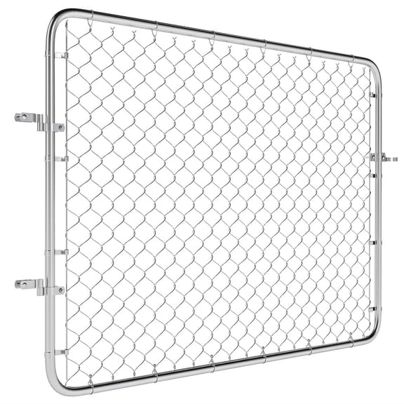 LIANGKA Chain Link Fence Gate Adjustable Outdoor Garden Door for Yard