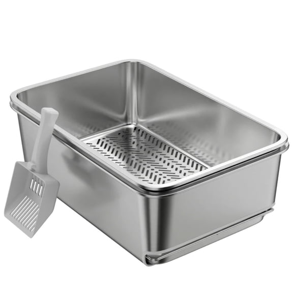 LIANGKA Enclosed Sifting Cat Litter Box Odor Resistant Easy Cleaning Slide Out Tray Litter Box With Cleaning Scoop For Indoor Cats