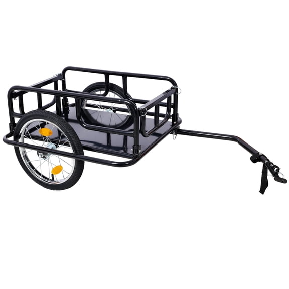LIANGKA Foldable Bike Cargo Trailer with Universal Hitch 16 Inch Wheels & Reflectors for Heavy Load Hauling