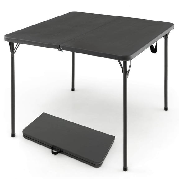 LIANGKA Folding Camping Table Rustproof Steel Frame HDPE Tabletop Portable Outdoor Dining Table for 4 Person