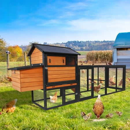 LIANGKA Large Outdoor Chicken Coop With Run And Nesting Box Multi Use Pet House For Backyard