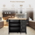 thumbnail image 1 of LIANGKA Mobile Kitchen Island Cart with Extendable Rubber Wood Top Storage Drawers Cabinet Spice Towel Rack Lockable Wheels, 1 of 20